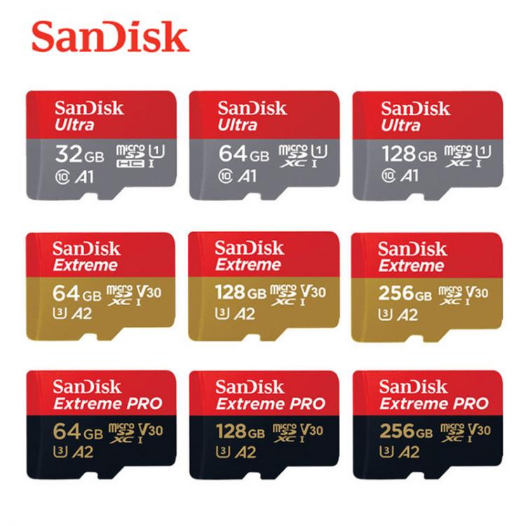 all in one place אביזרים 100% original SanDisk  Micro SD Card 16GB 32G microSDHC 64G 128G 256G MicroSDXC UHS-I Class10 Memory Card Tran Flash TF Cards