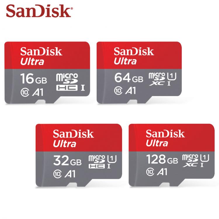 all in one place אביזרים Original SanDisk 100MB/s 128GB Micro SD Card 64GB 32GB 16GB U1 Class 10 Memory Card Microsd TF Card For Smartphone