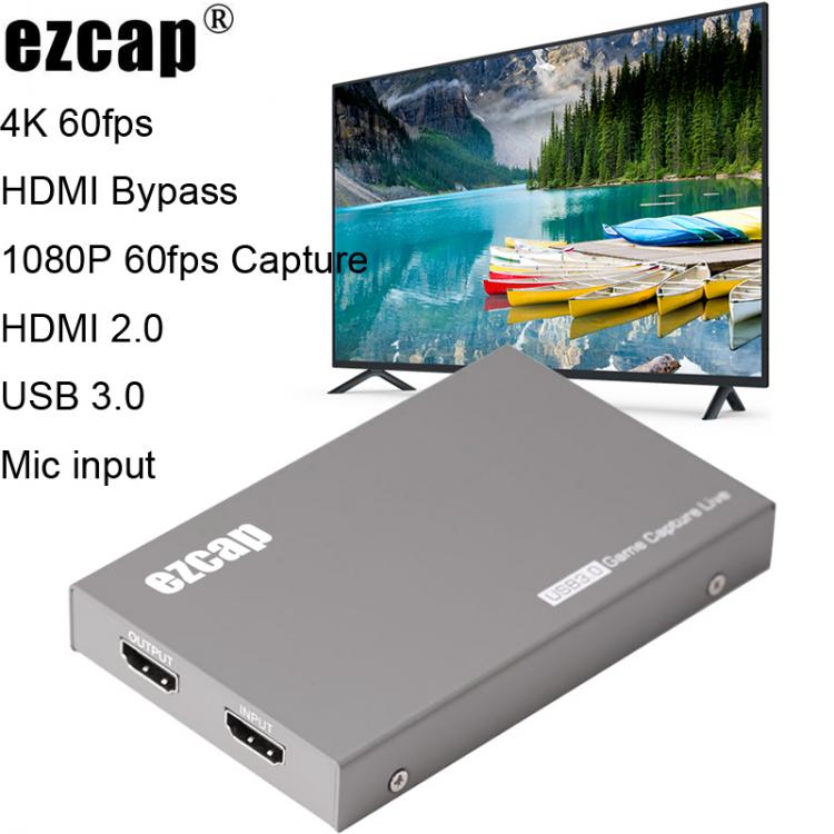 all in one place חומרה 4K 60fps HDR HDMI Loop Video Capture Card USB 3.0 Game Live Streaming Plate 1080p Recording Box MIC In 3.5mm Gamepad Audio Input