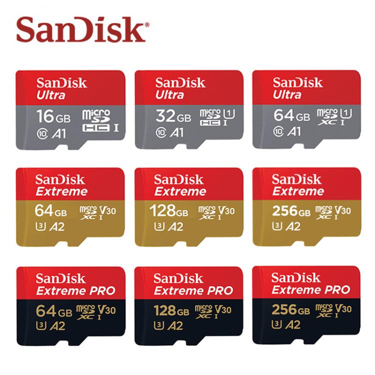 all in one place אביזרים SanDisk Micro SD Card 128GB A1 Memory Card 16gb 32gb 64GB 256GB EXTREME PRO U3 A2 4K cartao de memoria TF Cards free shipping