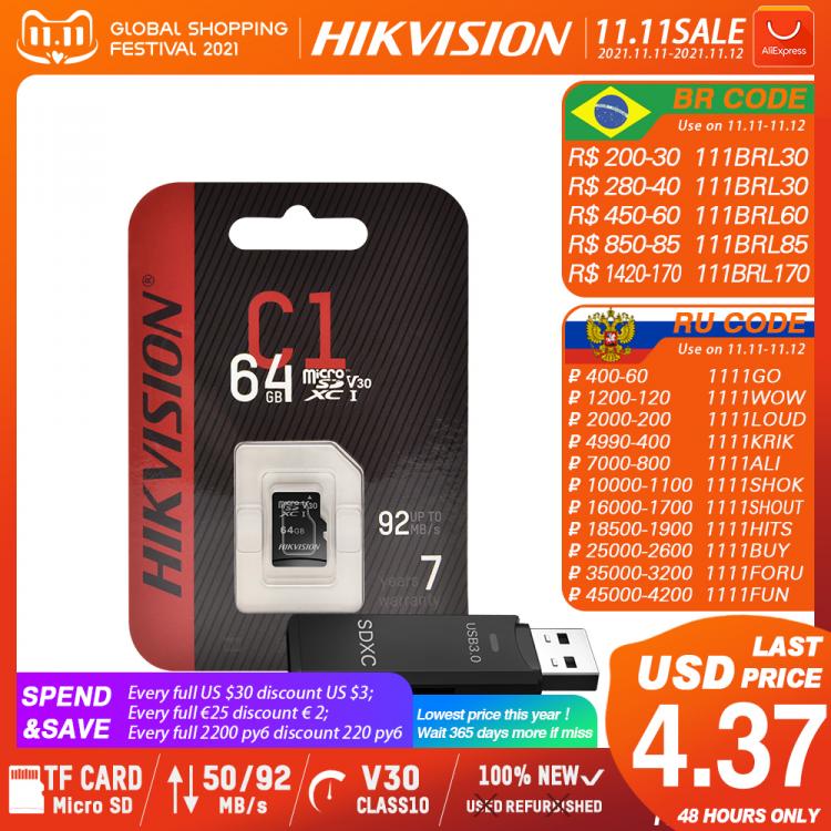 all in one place אביזרים HIKVISION Memory card Class10 8GB 16GB 32GB 64GB 128GB 256gb Max 92M/s MicroSDHC/XC UHS-I TF Micro SD Card #C1