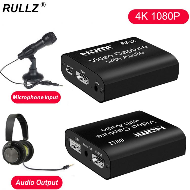 all in one place חומרה 4K TV Loop 1080p HDMI Graphics Capture Card USB 2.0 3.0 Recording Box Game Live Streaming Mic In Audio Out Phone Video Recorder