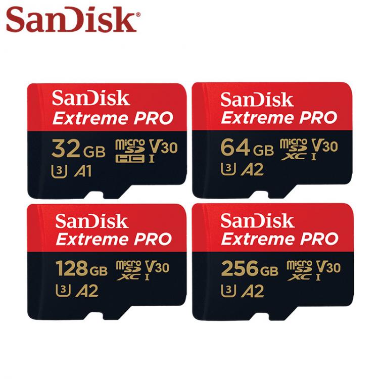 all in one place אביזרים SanDisk Extreme Pro Micro SD Card 128GB 256GB 64GB U3 A2 SDXC V30 32GB A1 SDHC Transflash TF Card With SD Adapter
