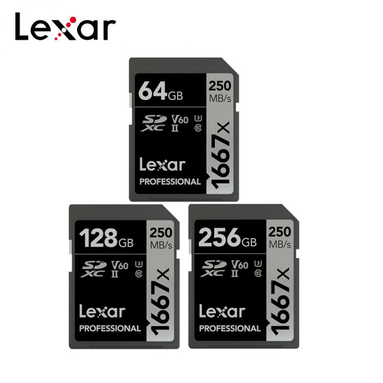 all in one place אביזרים Original Lexar Memory Card 1667x V60 250MB/s Flash Card 64GB 128GB 256GB UHS-II U3 SD Card SDXC C10 For 3D 4K HD Video