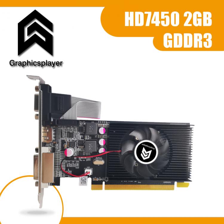 all in one place חומרה 100% new original  graphics card  pci express HD7450 2GB DDR3 64bit  LP placa de video card PC  for ATI radeon  free shipping