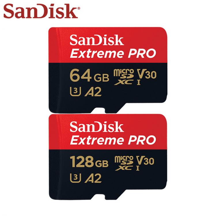 all in one place אביזרים Original SanDisk Extreme Pro Micro SD 128GB 64GB SDXC A2 V30 UHS-III Memory Card Transflash TF Card For 4K UHD Camera