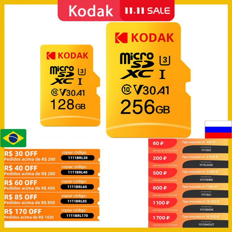 all in one place אביזרים Kodak Memory Card High Speed 100MB/s 32GB A1 Class 10 UHS-I 64GB 128GB Micro SD Card V30 U3 TF Card for Camera Smartphone Game