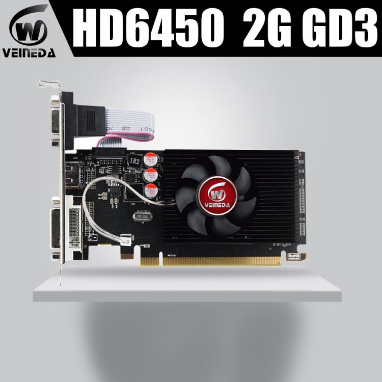 all in one place חומרה Veineda original Graphics Cards HD6450 2GB DDR3 64 Bit LP  Video Card PC games hd6450 2gb  for ATI radeon