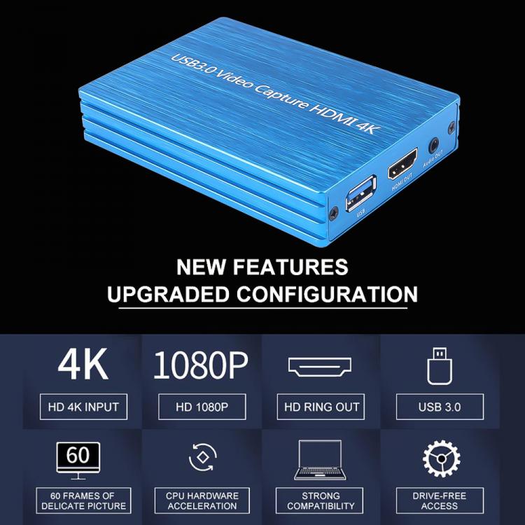 all in one place חומרה kebidumei 4K@60Hz HD USB3.0 Video Capture 1080P HDMI-compatible  to USB Video Capture Card Dongle Game Streaming Live Streaming