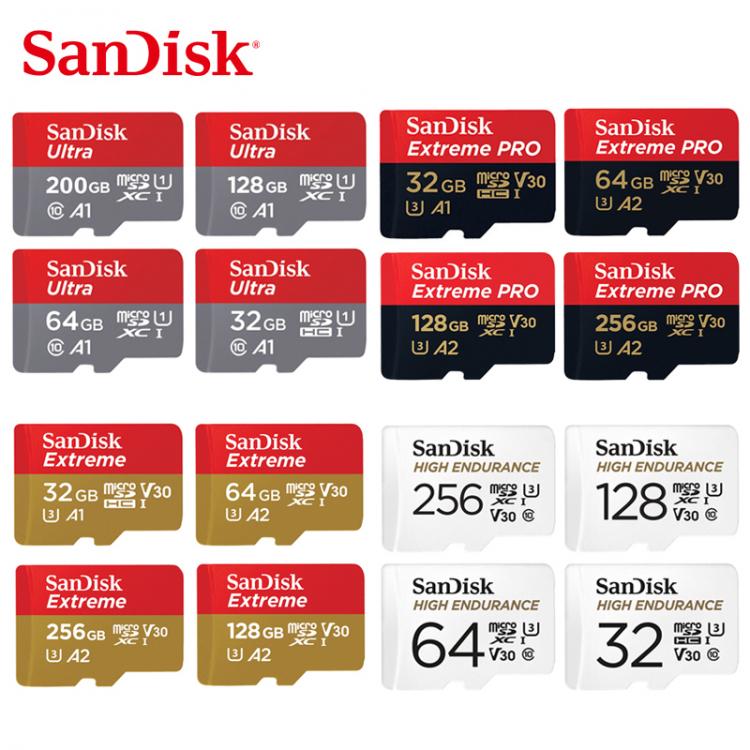 all in one place אביזרים SanDisk Memory Card  32GB 64GB 128GB 256GB 512GB MicroSD Card SDHC/SDXC Class10 TF Card for Video Monitoring Smartphone Drones