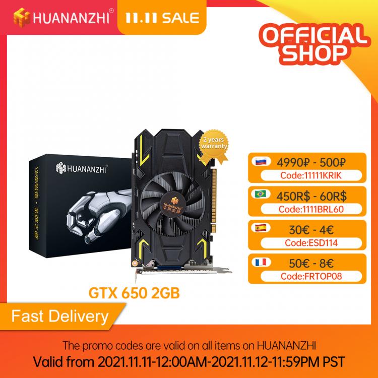 all in one place חומרה HUANANZHI GTX 650 2GB Brand graphics card HDMI-Compatibl DVI VGA Video Cards for NVIDIA Geforce