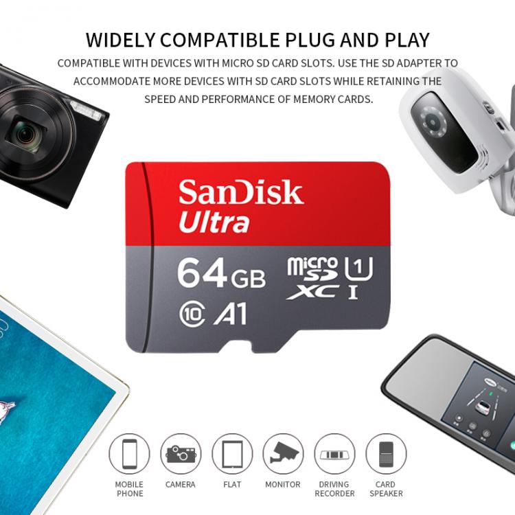 all in one place אביזרים Sandisk micro sd card A1 Class 10 128gb 64gb 32gb 16gb 98mb/s TF usb flash memory card original microsd cards cartao de memoria