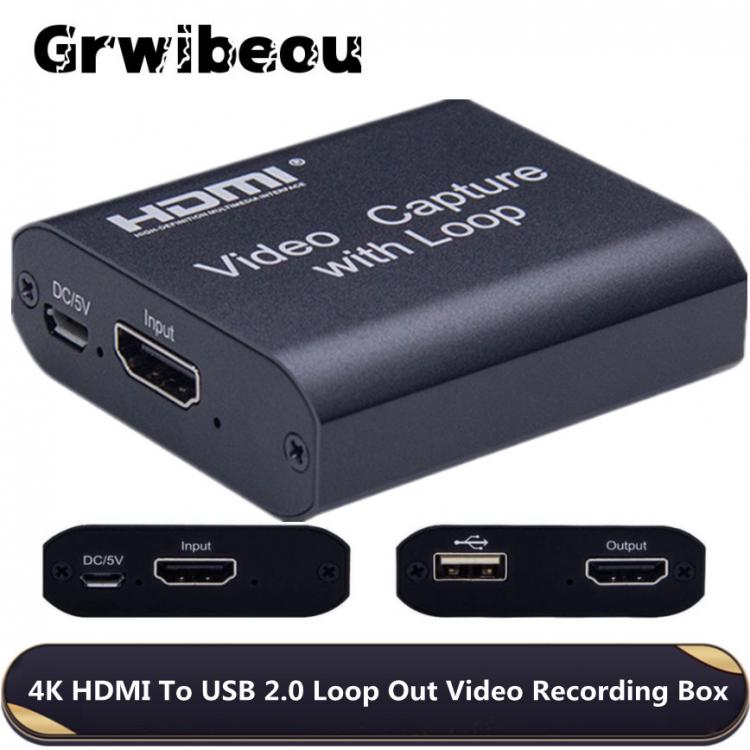 all in one place חומרה Grwibeou HDMI Video Capture Card HDMI To USB 2.0 Video Capture Board 1080P 4K Game Record Live Streaming Broadcast TV Local Loop