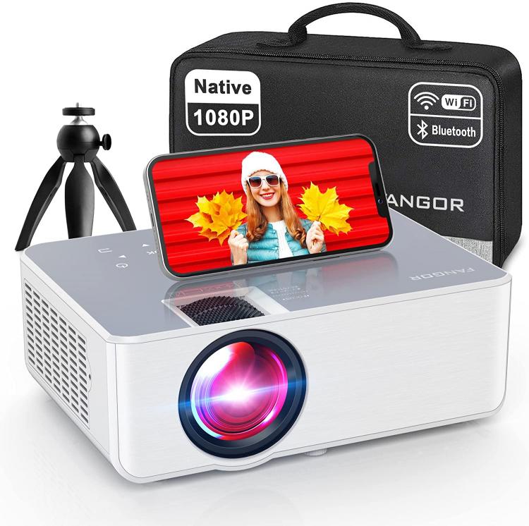 all in one place ביתית 1080P HD Projector, WiFi Projector Bluetooth Projector, FANGOR 230" Portable Movie Projector with Tripod, Home Theater Video 