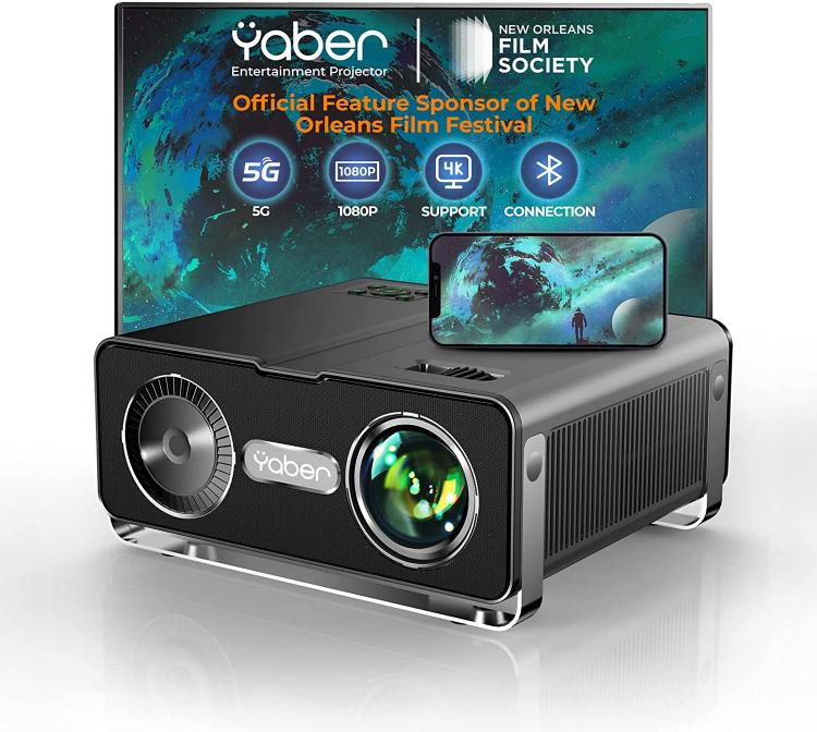 all in one place ביתית YABER V10 5G WiFi Bluetooth Projector 9500L Full HD Native 1080P Projector [Carrying Bag Included] Support 4K, 4-Point Keystone&am