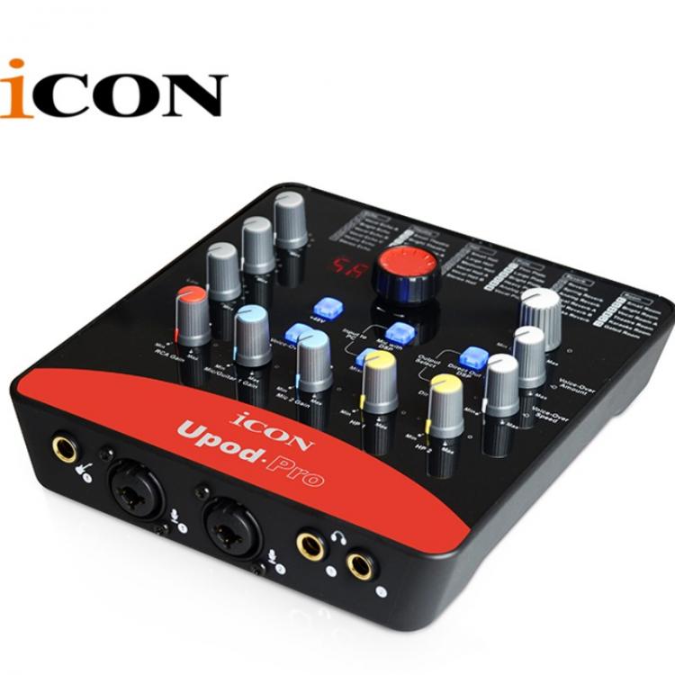 all in one place חומרה ICON upod pro Professional external sound card 2 mic-In/1 guitar-In, 2-Out USB Recording Interface 48V phantom power equipped