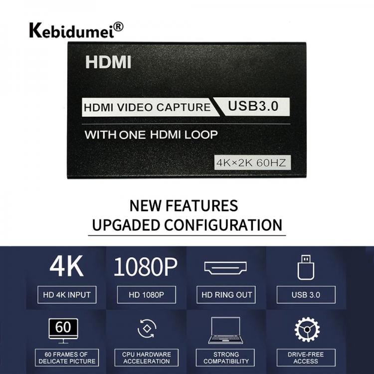 all in one place חומרה 4K USB3.0 HDMI-compatible Video Capture Card 1080p 60Hz 60FPS Capture Card Screen Dongle Game Live For Linux Mac OS Windows PS4