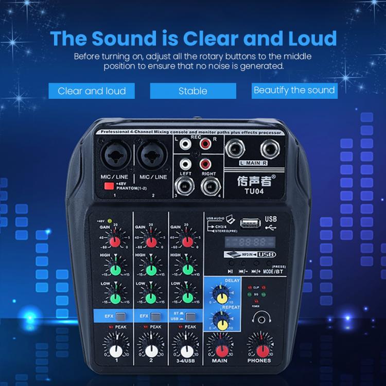 all in one place חומרה Professional 4 Channels Audio Mixer DJ Sound Mixing Console External Sound Card for Computer Audio Interface 48V Phantom Power