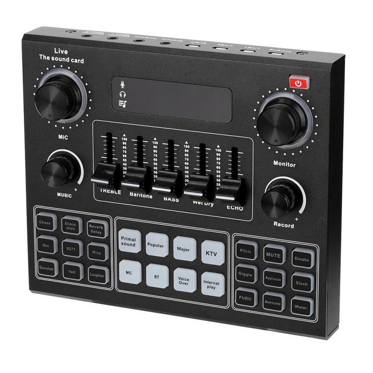 all in one place חומרה V9 Audio Studio Sound Card 3.5mm Microphone Headset Live Broadcast Bluetooth-compatible Sound Adapter for Phone Computer