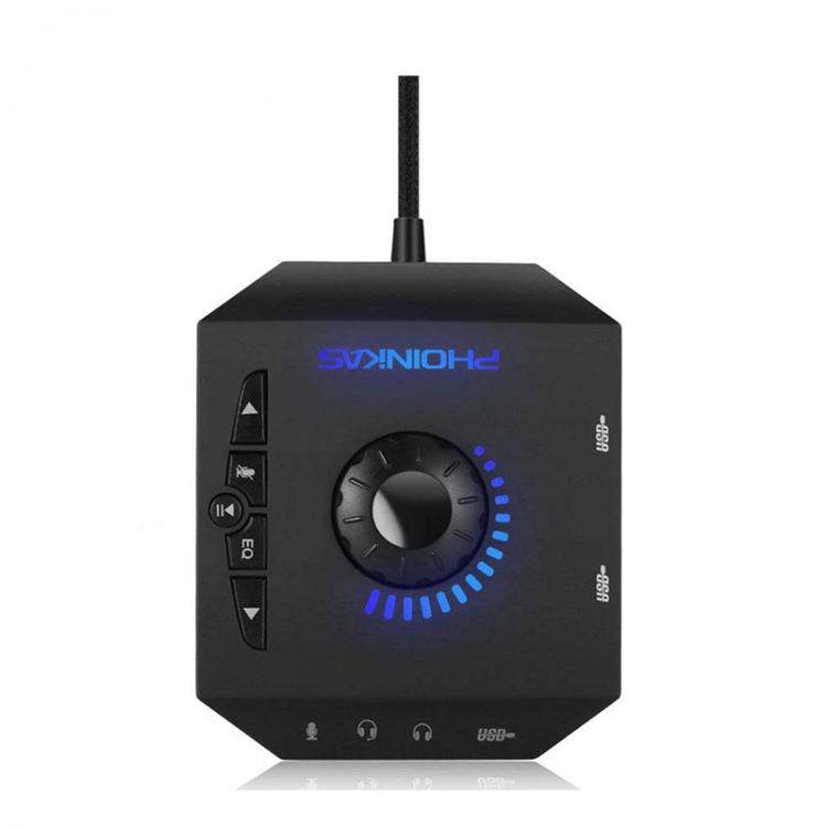 all in one place חומרה HOT-Phoinikas T10 Multi-Switch Usb Hub Audio Adapter External Stereo Card With 3.5 Mm Headphones And Microphone Jack Black