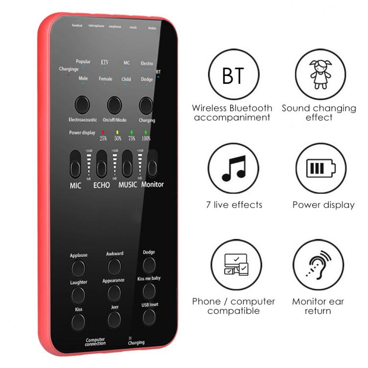 all in one place חומרה E6 Sound Card for Cell Phone PC Broadcast Sound Card External USB Live Sound Card Singing Equipment