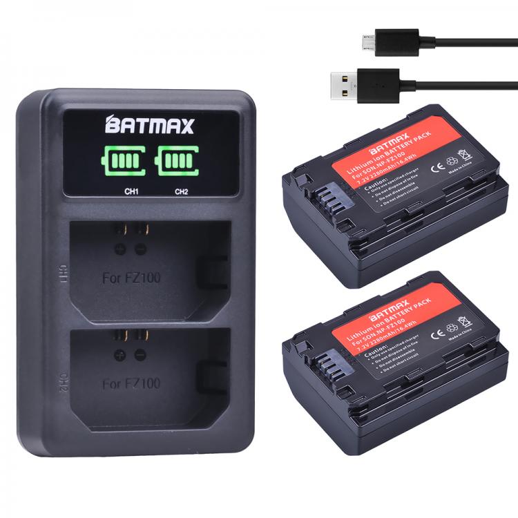 all in one place אביזרים 2Pcs 2280mAh NP-FZ100 NPFZ100 NP FZ100 Battery + LED Dual USB Charger for Sony NP-FZ100, BC-QZ1, Sony a9, a7R III, a7 III,A6600