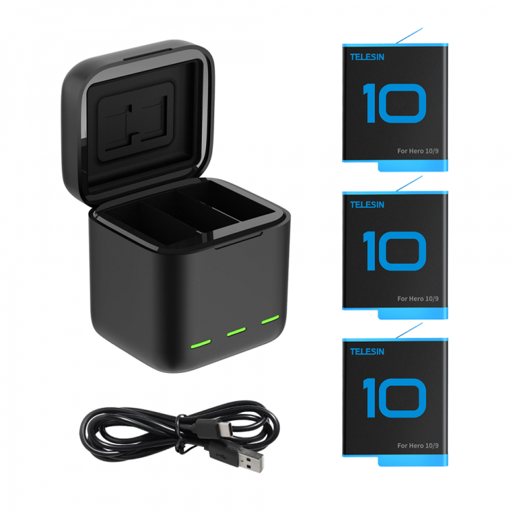 all in one place אביזרים TELESIN 1750mAh Li-ion Batteries For GoPro Hero 10 9 Black Battery Charger with TF Card Storage Fast Charging Camera Accessories
