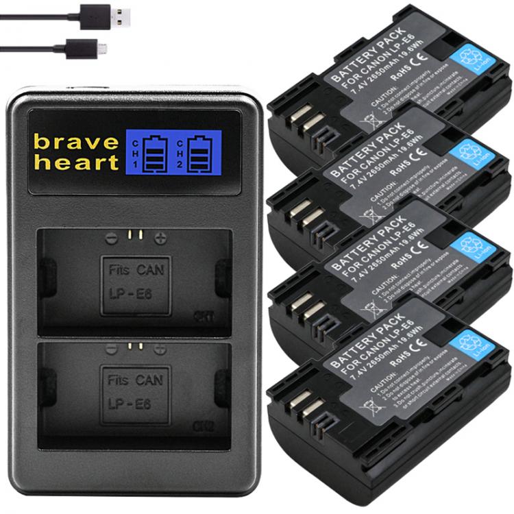 all in one place אביזרים Hot selling 2x 2650mAh LP E6 LPE6 LP-E6 Camera Battery pack For Canon 5D Mark II III 7D 60D EOS 6D 70D 80D for canon accessories
