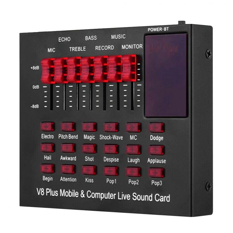 all in one place חומרה V8 Plug Mixing Effect Live Sound Card Recording Singing Computer PC Video Chat External Mobile Phone Universal Broadcast Karaoke