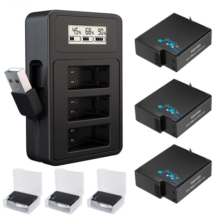 all in one place אביזרים 1800mAh Batteries for Gopro battery, USB accurate charge display charger for GoPro Hero 8/7/6/5 black camera GoPro accessories