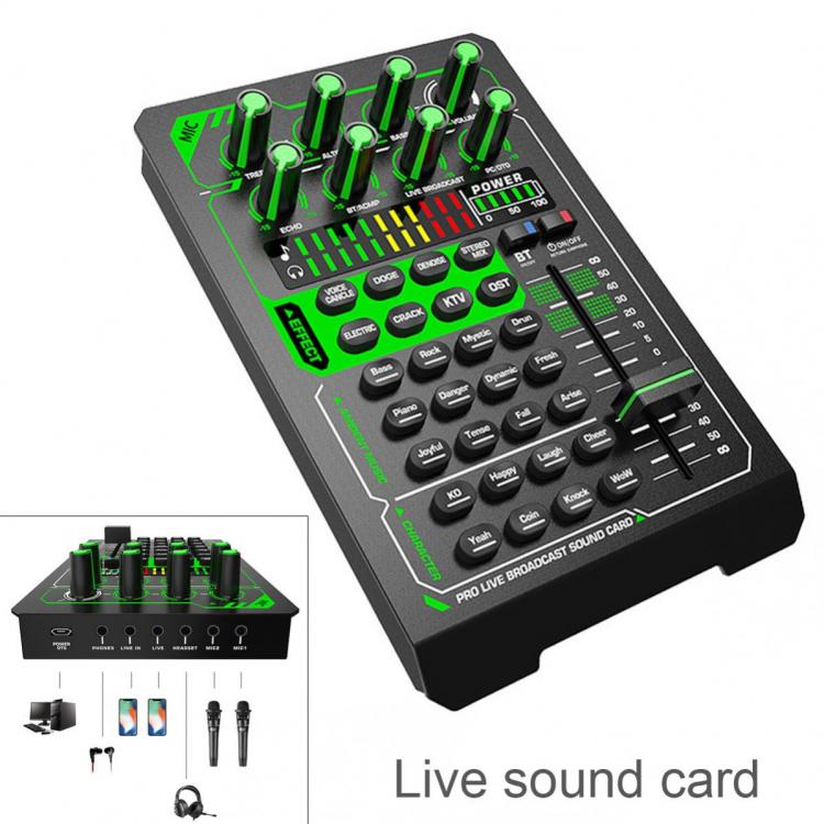 all in one place חומרה E1 Sound Card Live Mixer Sound Card Sound Effect Processor Microphone Accessories Live Audio Equipment for PC SmartPhone Live