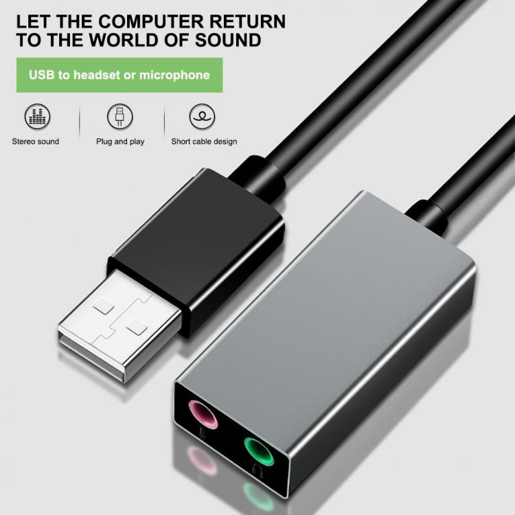 all in one place חומרה USB External Sound Card Jack 3.5mm USB Audio Adapter USB To Audio Headset Microphone For Macbook Computer Laptop PS4 Sound Card