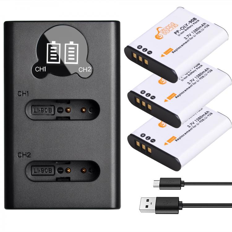 all in one place אביזרים Long-lasting Battery Life 1280mAh Li-90B Li-92B Battery + LED USB Charger for Olympus TG-6 TG-5 TG-Tracker SH-1 SH-2 SP-100 IHS