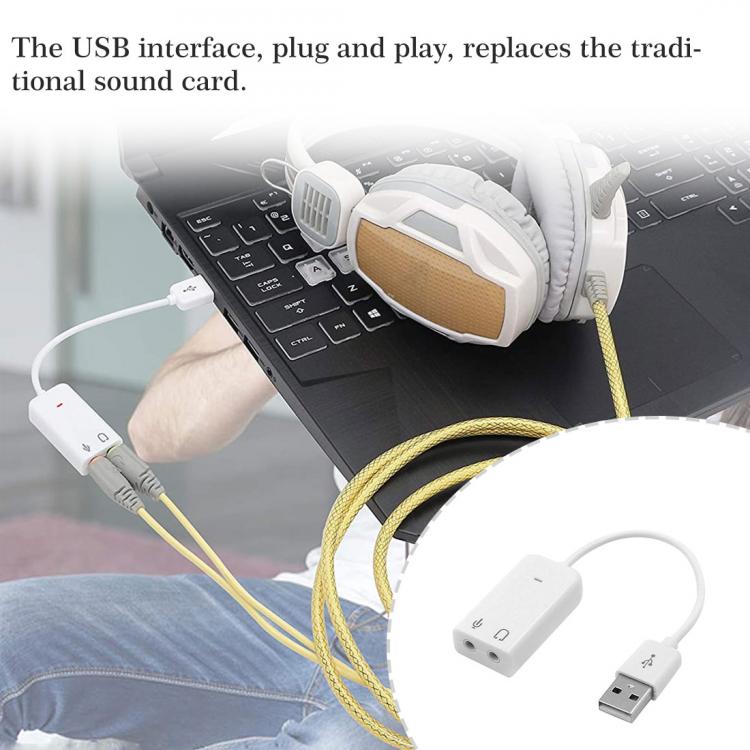 all in one place חומרה 7.1 External USB audio sound card for laptop USB jack 3.5mm headphone audio adapter with cable microphone sound card suitable