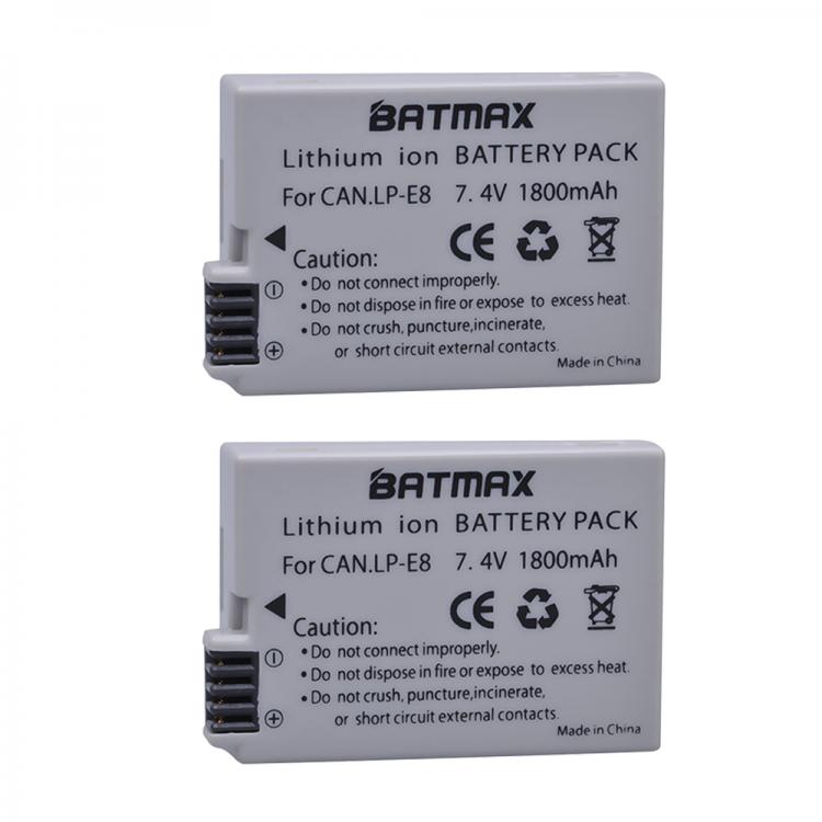all in one place אביזרים 2Pcs 1800mah LP-E8 LP E8 LPE8 Camera Battery for Canon EOS 550D 600D 650D 700D Kiss X4 X5 X6i X7i Rebel T2i T3i T4i T5i Batterie
