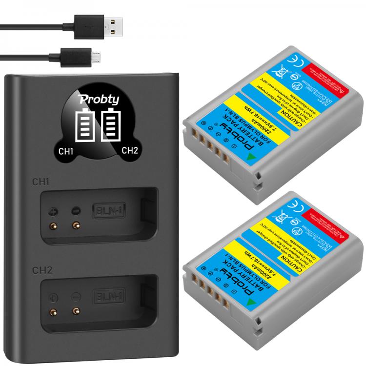 all in one place אביזרים 2PCS 2200mAh BLN-1 PS BLN1 PS-BLN1 Battery + Smart Dual LED USB Charger for Olympus OM-D E-M1 E-M5 Mark II PEN-F E-P5 EM1 EM5 PE