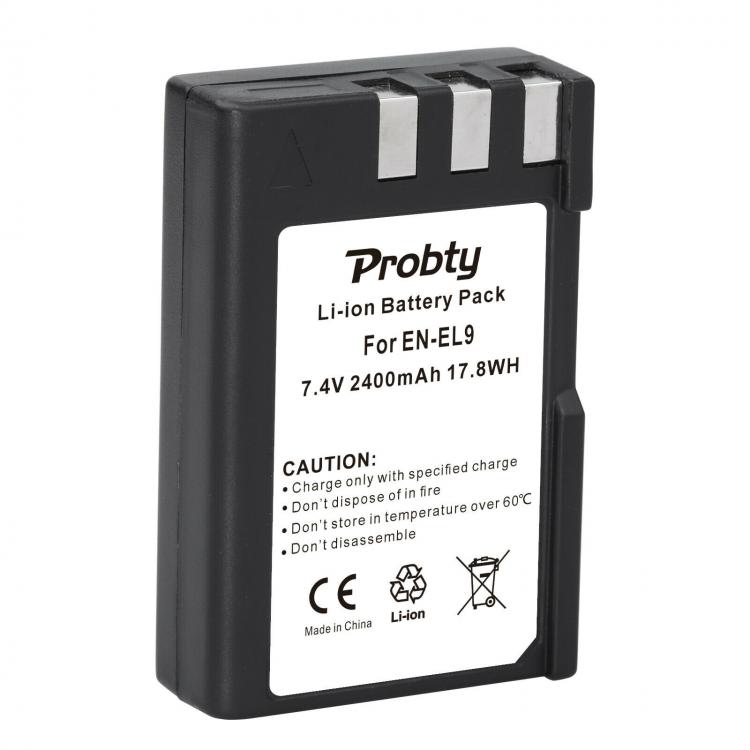 all in one place אביזרים Probty 2400mAh EN-EL9 EN EL9 EN-EL9a EN EL9a  EL9a Li-ion digital Camera Battery AKKU For Nikon EN-EL9a D40 D60 D40X D5000 D3000