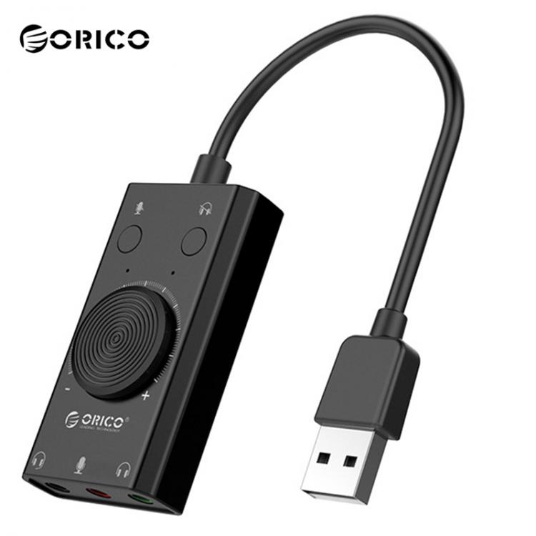 all in one place חומרה ORICO SC2/SKT2/SKT3 External USB Sound Card Stereo Mic Headset Audio Jack 3.5mm Cable Adapter Mute Switch Adjustment Free Drive