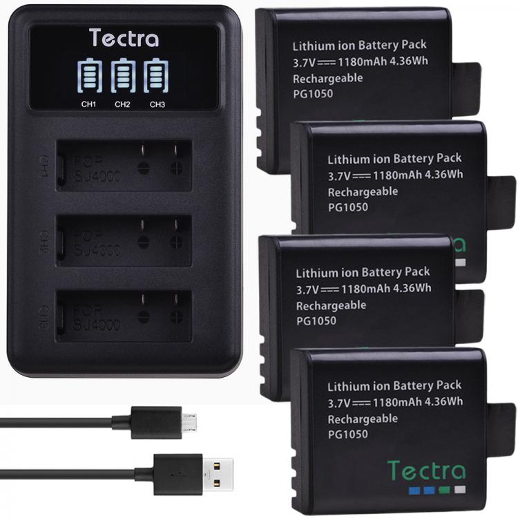 all in one place אביזרים 4Pcs SJ4000 PG1050 Battery for SJCAM SJ5000 PG900 EKEN H9 H9R H3 H3R Sports Action Camera Battery+LED 3slots USB Charger