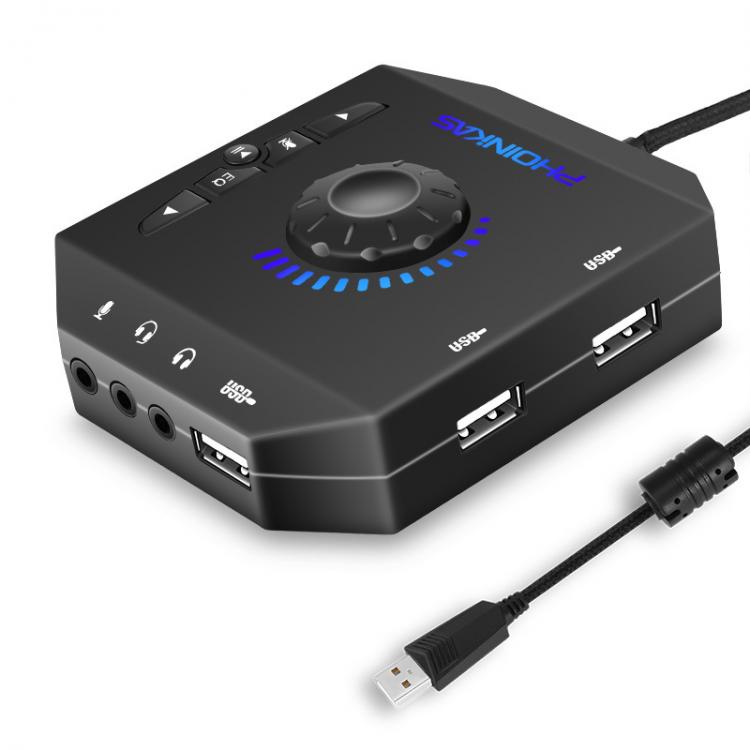 all in one place חומרה Profession 7.1 Channel Computer External USB Sound Card Audio Interface for Headset Gamer Multi-port Soundcard for Laptops