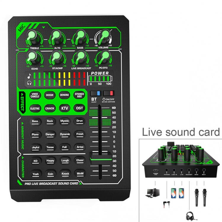 all in one place חומרה E1 Sound Card Live Mixer Sound Card Sound Effect Processor Microphone Accessories Live Audio Equipment for PC SmartPhone Live