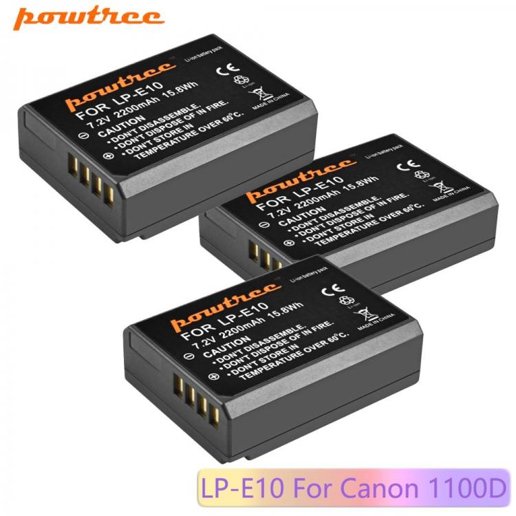 all in one place אביזרים Powtree 2200mAh LP-E10 LP E10 LPE10 Digital Camera Battery For Canon 1100D 1200D 1300D Rebel T3 T5 KISS X50 X70 Battery