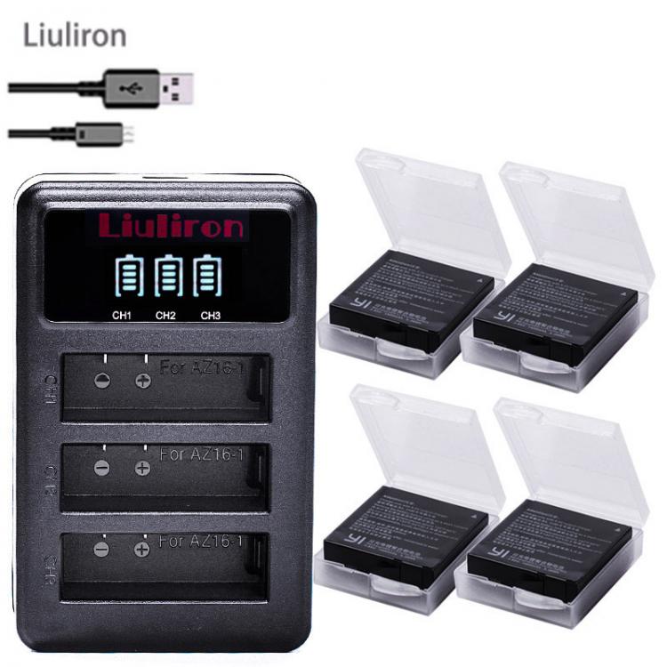 all in one place אביזרים 2pcs AZ16-1 AZ16-2 Replacement Battery for Xiaomi YI 4K 4K+ Yi Lite YI 360 VR Action Not for Discovery Version+LCD USB charger