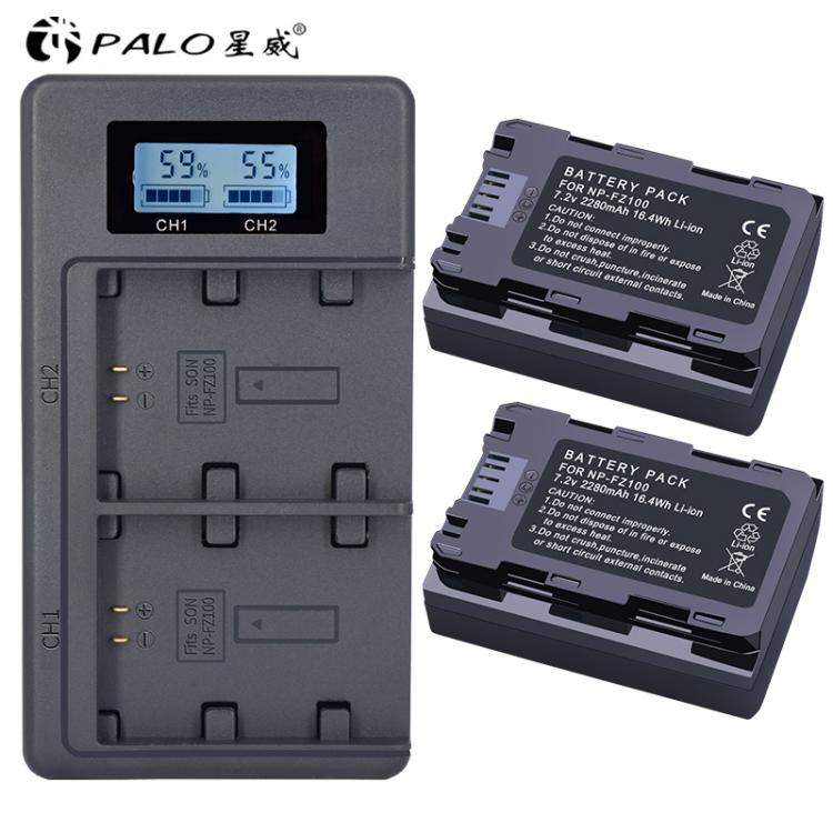 all in one place אביזרים PALO 2PCS 2280mAh NP-FZ100 NPFZ100 Battery + LCD Dual USB digital Charger for Sony NP-FZ100, BC-QZ1, Sony a9, a7R III, a7 III