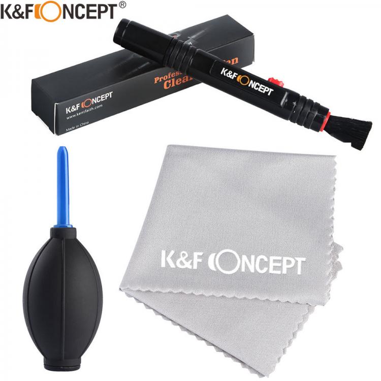 all in one place אביזרים K&F CONCEPT 3 in 1 Camera Cleaning Kits Lens Brushes+Cleaning Pen+Cleaning Cloth for Camera Lenses & Filters Sensor Screen