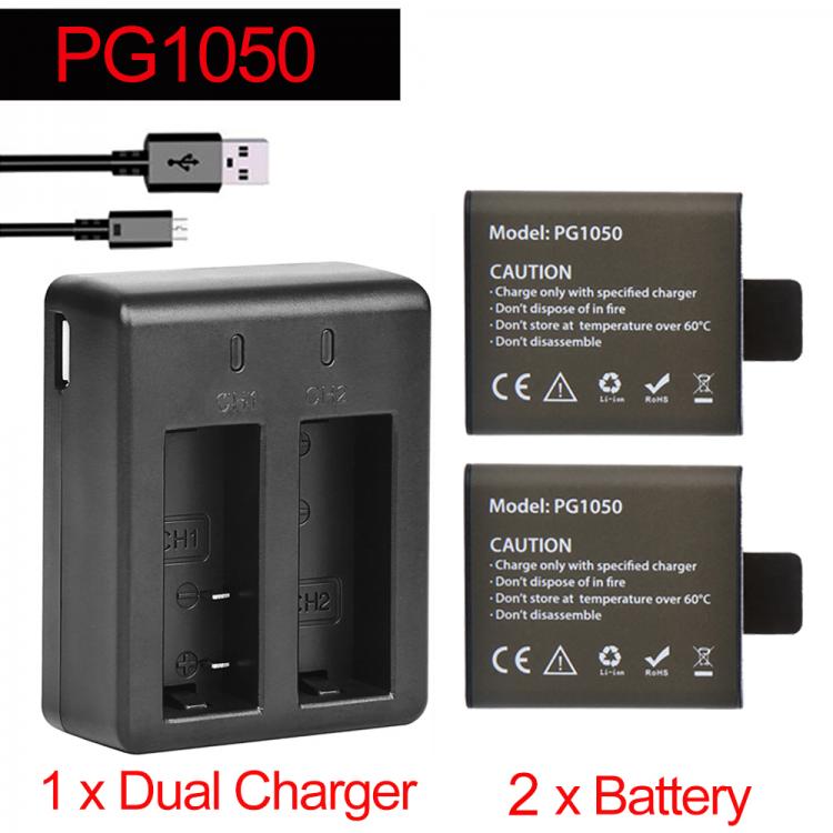 all in one place אביזרים 1050mAH PG1050 Battery + Dual Charger For EKEN H9 H9R H3R H8R H8PRO H8 For SJCAM SJ4000 SJ 4000 SJ5000 M10 6000 Camera Batteria
