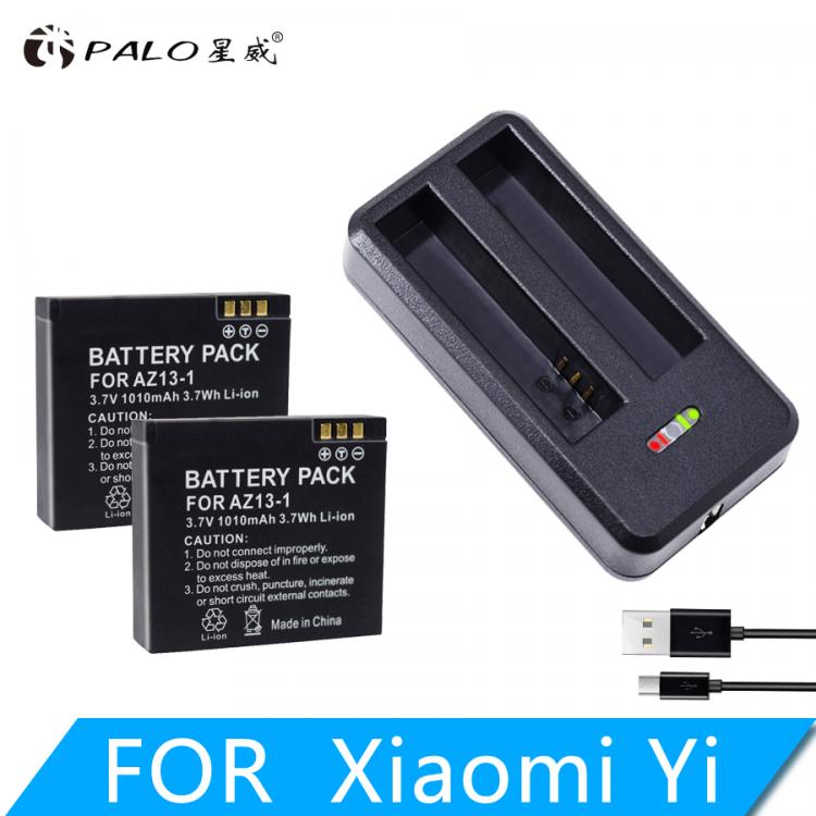 all in one place אביזרים PALO 1010mAh AZ13-1 Battery with USB Battery Charger For Xiaomi Yi Action Camera Replacement Battery Rechargeable Backup Bateria