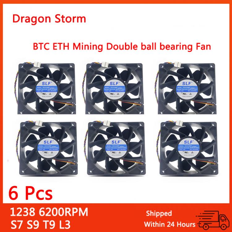 all in one place חומרה SENLIFANG 6Pcs SG121238BS DC 12V 2.1A 6200RPM S7 S9 T9 L3 BTC ETH  Mining Double ball bearing/violence Fan 120*120*38mm