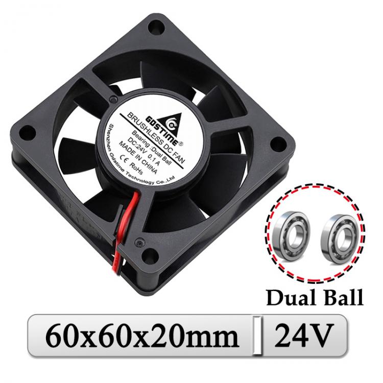 all in one place חומרה 5Pcs/Lot Gdstime 24V 60x60x20mm 60mm Dual Ball DC Brushless Industrial Case Cooling 6020 6cm Axial Exhaust 3D Printer Cooler Fan