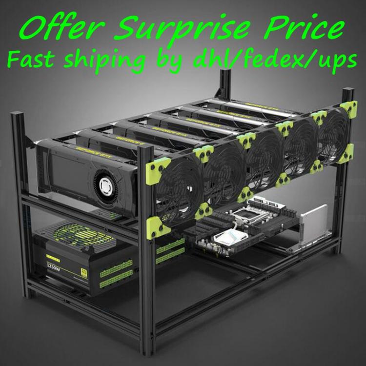 all in one place חומרה V4C 6-BAY Veddha Aluminum Stackable Open Air 6 GPU Crypto Miner Case ETH 6gpu Mining Rig Frame For Bitcoin Unassemble Ethereum